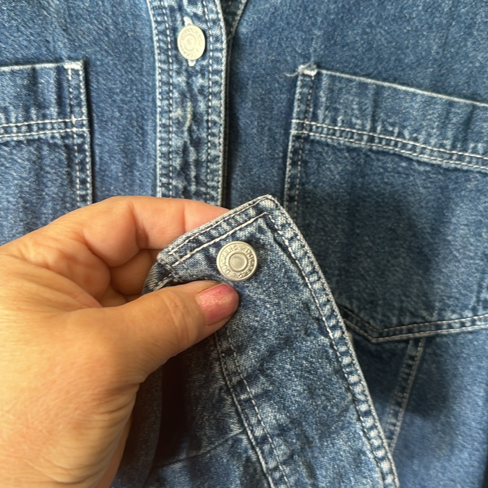 Dockers blue jean jacket Pp20 L23 100% cotton so many details RK5n - Picture 6 of 8